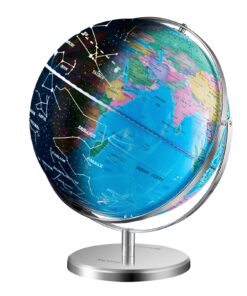 VEVOR 13in/330mm Illuminated Educational World Globe with 88 Constellations and 720° Rotation