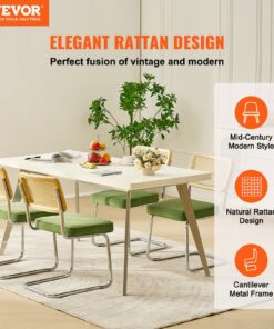 Mid Century Modern Dining Chairs with Upholstered Velvet Cushion