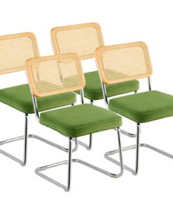 VEVOR Set of 4 Green Rattan Chairs