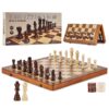 VEVOR Magnetic Wooden Chess and Checkers Set