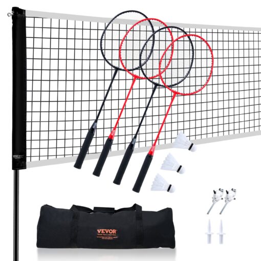 VEVOR Portable Outdoor Badminton Set with 61m 20ft Net