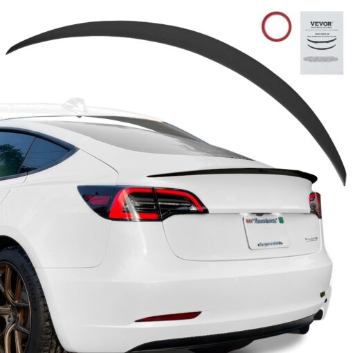 VEVOR 1225 mm 482 inch Matte Black ABS Rear Spoiler Wing for Tesla Model 3 Aerodynamic Design