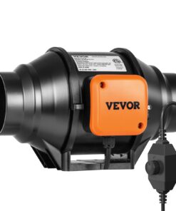 VEVOR 102mm (4 inch) Inline Duct Fan HVAC Exhaust Blower Kit with AC Variable Speed Control