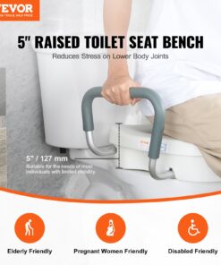 Supports 350 lbs / 159 kg for Round and Elongated Toilets
