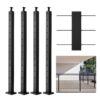 VEVOR 4 Pack Stainless Steel Cable Railing Posts with Horizontal Holes   1067x51x51 cm 42x2x2 in for Deck and Balcony Safety