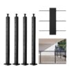 VEVOR 4 Pack Stainless Steel Cable Railing Post 91x5x5 cm 36x2x2 in with Horizontal Holes for Deck and Outdoor Use