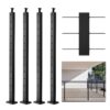 VEVOR 4 Pack 42 Inch 10668 cm Stainless Steel Cable Railing Posts with Horizontal Holes for Decks