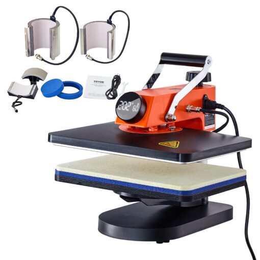 VEVOR 6 in 1 Heat Press Machine with 30x38cm 12x15in Sublimation Transfer for T Shirts
