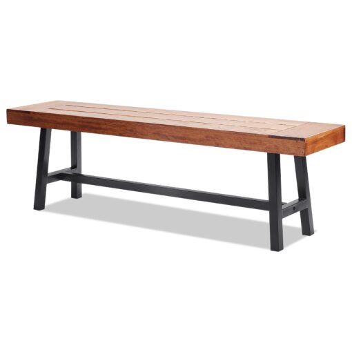 VEVOR 160 cm 63 in Wooden Outdoor Garden Bench with Metal Legs