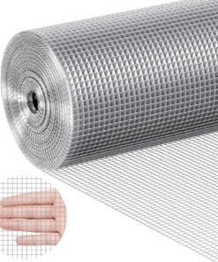 VEVOR Izturīgs Cinkots Stiepļu Tīkls 1/4 Collu (0.64 cm) 36 Collu x 100 Pēdas (91.44 cm x 30.48 m) 23 Gabarīta Siets Vistu Nožogojumam un Dārza Aizsardzībai
