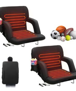 VEVOR 2 Pack Reclining Heated Stadium Seats with Adjustable Backrest and Waterproof Cover - 56 cm (22 inches) Wide
