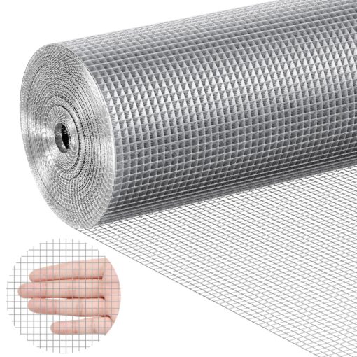 VEVOR Heavy Duty Galvanized Steel Hardware Cloth 6mm 14 inch Mesh 12m x 305m 48in x 100ft Rust Resistant Wire Mesh Roll for Garden Fencing and Animal Protection