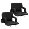 VEVOR 2 Pack Wide Portable Reclining Stadium Bleacher Chair with 6 Position Adjustable Backrest and Storage