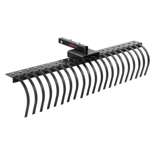 VEVOR 152m 60 Inch Tow Behind Lawn Dethatcher Rake with 21 Steel Tines for Efficient Yard Cleaning