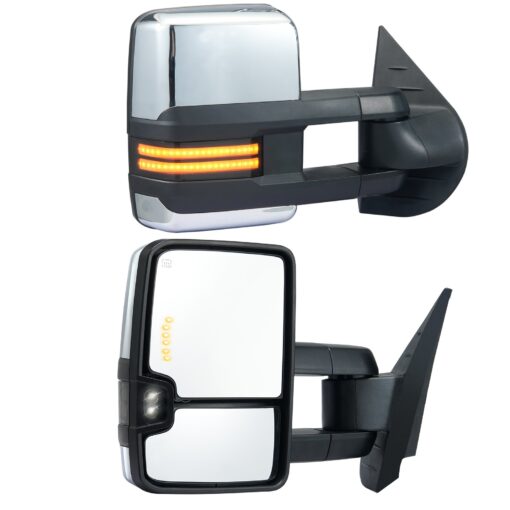 VEVOR Power Heated Tow Mirrors with Turn Signals for Chevrolet Silverado 2007 2014