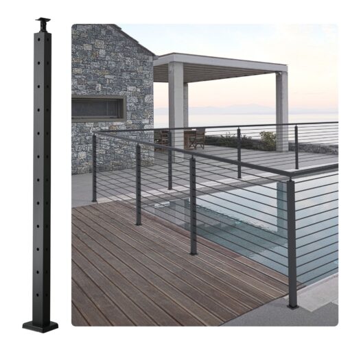 VEVOR 42 Inch 10668 cm L Shaped Hole Stainless Steel Corner Cable Railing Post