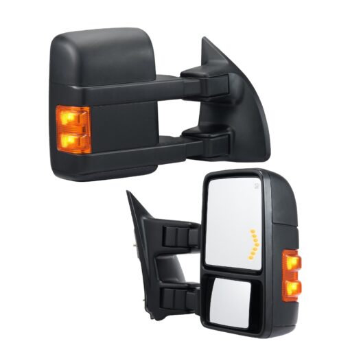 VEVOR Power Heated Towing Mirrors with Turn Signal Lights for 2008 2016 Ford F250F350F450F550
