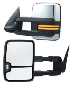 VEVOR Power Heated Tow Mirrors with LED Lights for Chevrolet Silverado