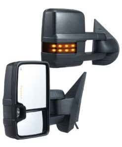 VEVOR Heated Power Tow Mirrors with Lights for Chevrolet Silverado (2007-2014)/GMC/Cadillac - Adjustable