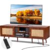VEVOR Boho Rattan TV Stand with Built in Socket for 165cm 65 TV
