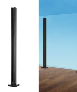 VEVOR 95 cm (37.4") Stainless Steel Glass Railing Post for 10-12 mm (0.39"-0.47") Glass