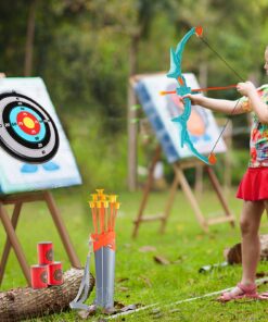 VEVOR Kids LED izgaismots loku un bultu komplekts ar 10 bultām un mērķi āra loka šaušanai - izglītojoša rotaļlieta bērniem