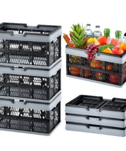 VEVOR 16L (4.2 Gal) Foldable Shopping Basket Set of 3 with Ergonomic Handle