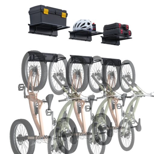 VEVOR Wall Mounted Bike Storage Rack with 3 Shelves for 6 Bicycles