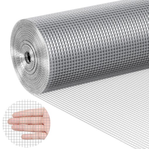 VEVOR Heavy Duty cinkota aparatūras audums 63mm 14 acs 91cm x 1524m 36in x 50ft 23 Gauge Wire Mesh Roll dārza žogu un dzīvnieku aizsardzībai