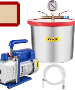 VEVOR 7.6 Liter (2 Gallon) Stainless Steel Vacuum Chamber & 4 CFM 1/3 HP Vacuum Pump for Silicone