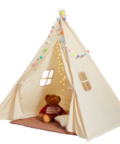 VEVOR Kids Teepee Play Tent for Toddlers Aged 1-5 with 118 x 118 x 143 cm (46.5 x 46.5 x 56.3 in) Dimensions