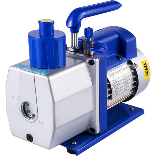 VEVOR Heavy Duty HVAC Rotary Vane Vacuum Pump 7 CFM 198 Lmin 12 HP Single Stage with Backflow Prevention