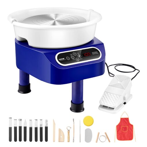 VEVOR 25cm 10in Pottery Wheel with Touch Screen and Foot Pedal