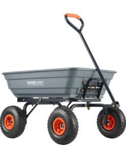 VEVOR 4 Cubic Feet (113 Liters) Heavy-Duty Poly Garden Dump Cart with 600 lbs (272 kg) Capacity