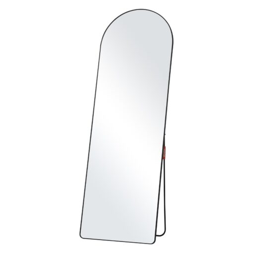 VEVOR 165 cm x 56 cm 65 x 22 Explosion Proof Arched Full Length Mirror with Stand and Wall Mount