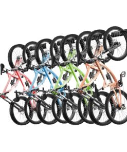 VEVOR Wall-Mounted Bike Storage Rack for Garage - Holds 8 Bicycles & 7 Helmets