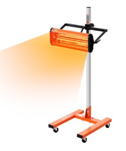 VEVOR 1500W Infrared Paint Curing Lamp with Adjustable Height and 360° Coverage for Auto Body Drying