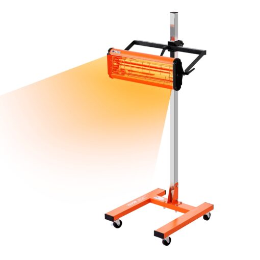 VEVOR 1500W Infrared Paint Curing Lamp with Adjustable Height and 360° Coverage for Auto Body Drying