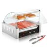 VEVOR 22KW Stainless Steel Electric Hot Dog Roller Grill with 11 Non Stick Rollers   Cooks 30 Hot Dogs