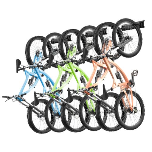 VEVOR Wall Mount Garage Bike Storage Rack for 6 Bicycles Helmets