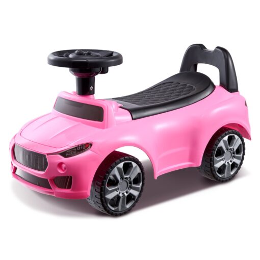 VEVOR Pink Ride On Push Car for Toddlers 1 3 Years with Music and Storage