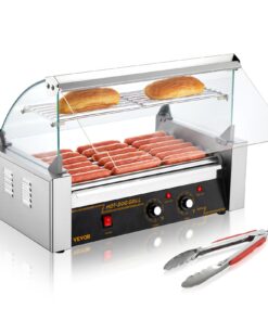 VEVOR Electric Hot Dog Roller Grill - 7 Non-Stick Rollers for 18 Hot Dogs