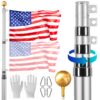 VEVOR 6m 20ft Telescopic Heavy Duty Aluminum Flagpole Kit with Rust Resistant Finish for Outdoor Use