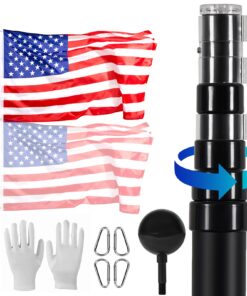 VEVOR 6m (20ft) Telescopic Flagpole Kit