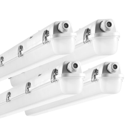 VEVOR 4PCS 12m 4ft LED Vapor Tight Light Fixture 60W 7400LM 5000K