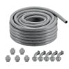 VEVOR 1 in 254 mm Flexible Liquid Tight Electrical PVC Conduit 100 ft 3048 m Non Metallic IP65 with Connectors
