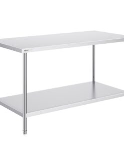 VEVOR Stainless Steel NSF Certified Commercial Work Prep Table with Adjustable Shelves