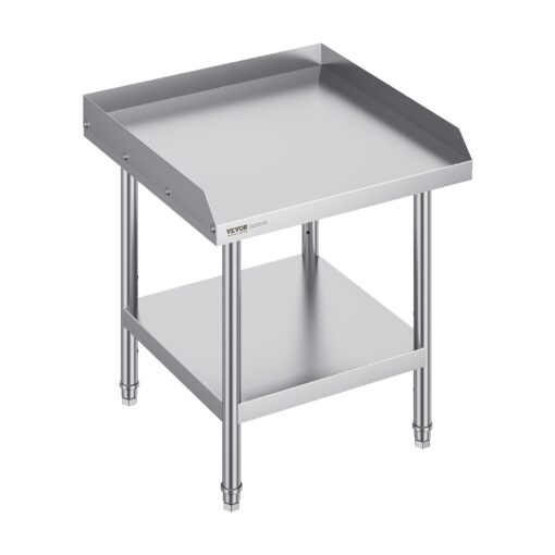 VEVOR NSF Certified Stainless Steel Work Table with Adjustable Shelves and Backsplash