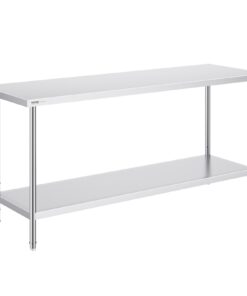 VEVOR NSF Certified Stainless Steel Work Prep Table with Adjustable Shelves