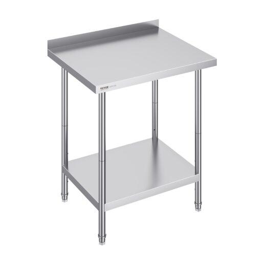 VEVOR Stainless Steel Commercial Kitchen Work Table with Adjustable Shelves